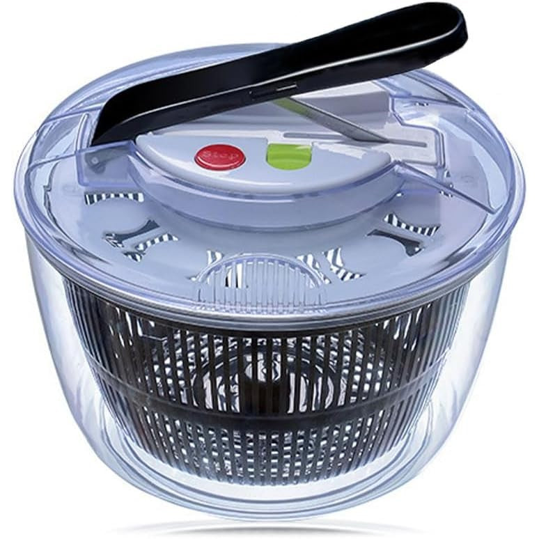 Uscator Manual pentru Salata si Verdeturi, Plastic, 20x20x25 cm, Capacitate 5L, Negru