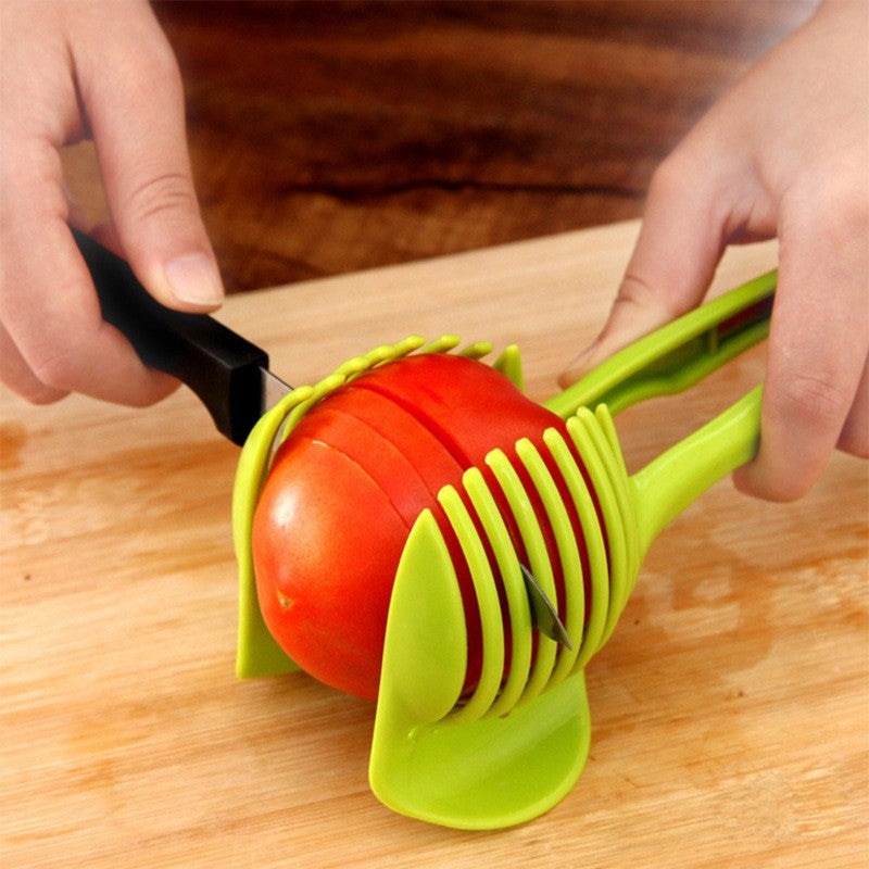 Ustenisla de bucatarie tip cleste pentru feliat fructe si legume material ABS, 8 x 18.5 cm, verde