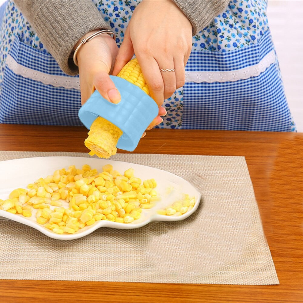 Ustensila pentru Curatare Porumb, Diametru 3.6 cm, din Plastic si Otel Inoxidabil, Albastru