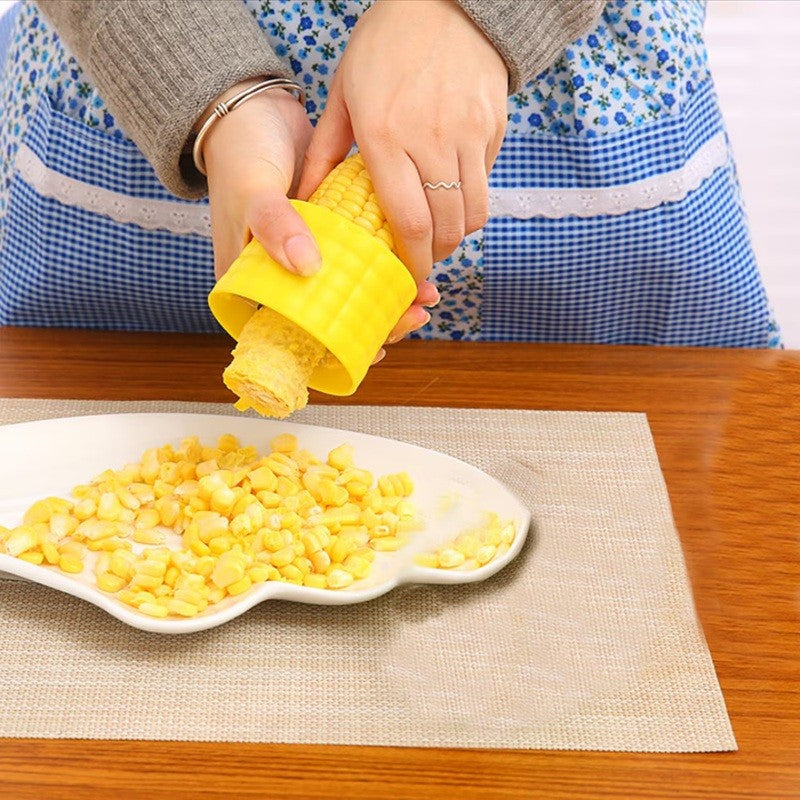 Ustensila pentru Curatare Porumb, Diametru 3.6 cm, din Plastic si Otel Inoxidabil, Galben
