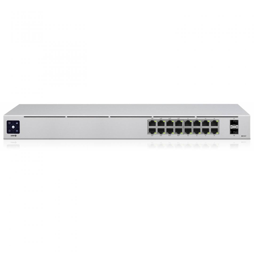 SWITCH PoE UBIQUITI, "UNIFI SWITCH 16"port Gigabit x 16, SFP SFP x 2, managed, rackabil, carcasa metalica, "USW-16-POE"