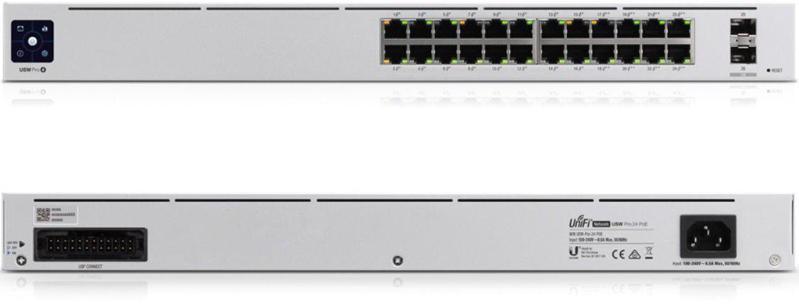 SWITCH PoE UBIQUITI, "UNIFI PRO SWITCH 24"port Gigabit x 24, SFP SFP+ x 2, managed, rackabil, carcasa metalica, "USW-PRO-24-POE"