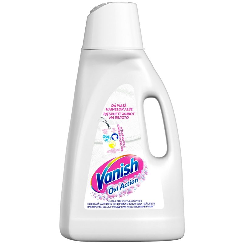 Detergent Lichid pentru Pete, Vanish, Solutie Lichida pentru Revigorarea Rufelor, 3 L, White
