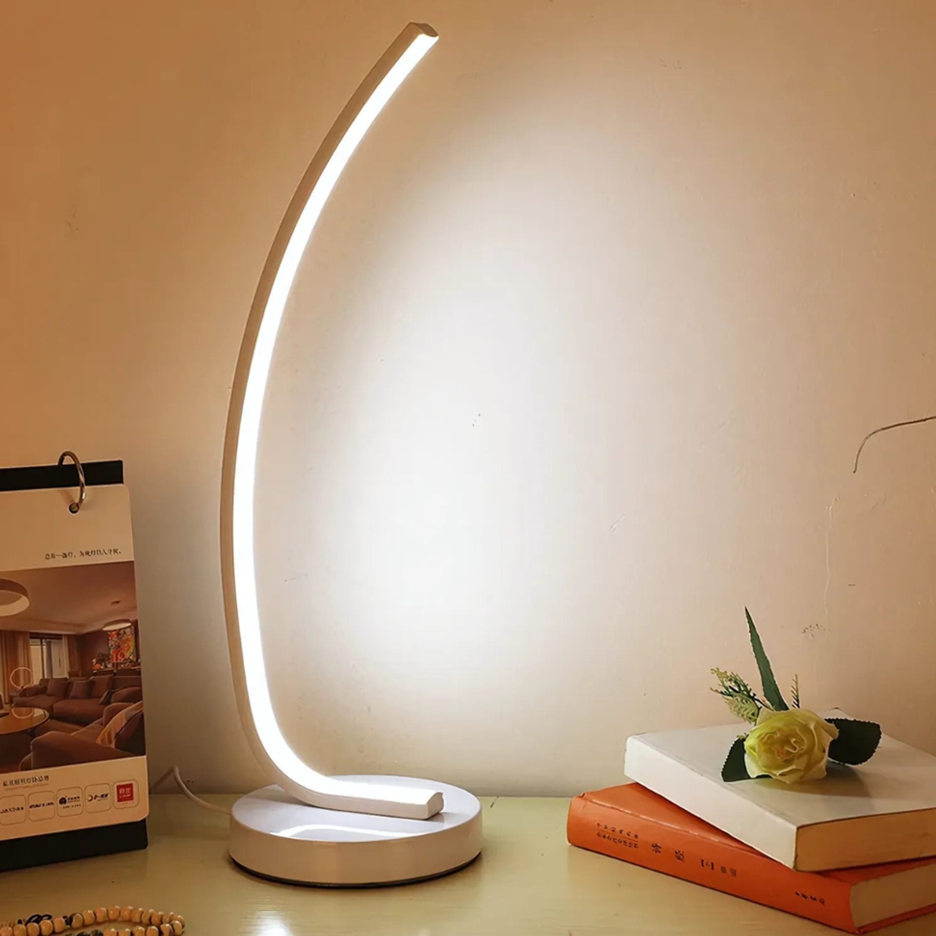 Veioza LED Nemesis, 14W, Lumina Rece/Calda/Neutra, Metal si Acril, Alb