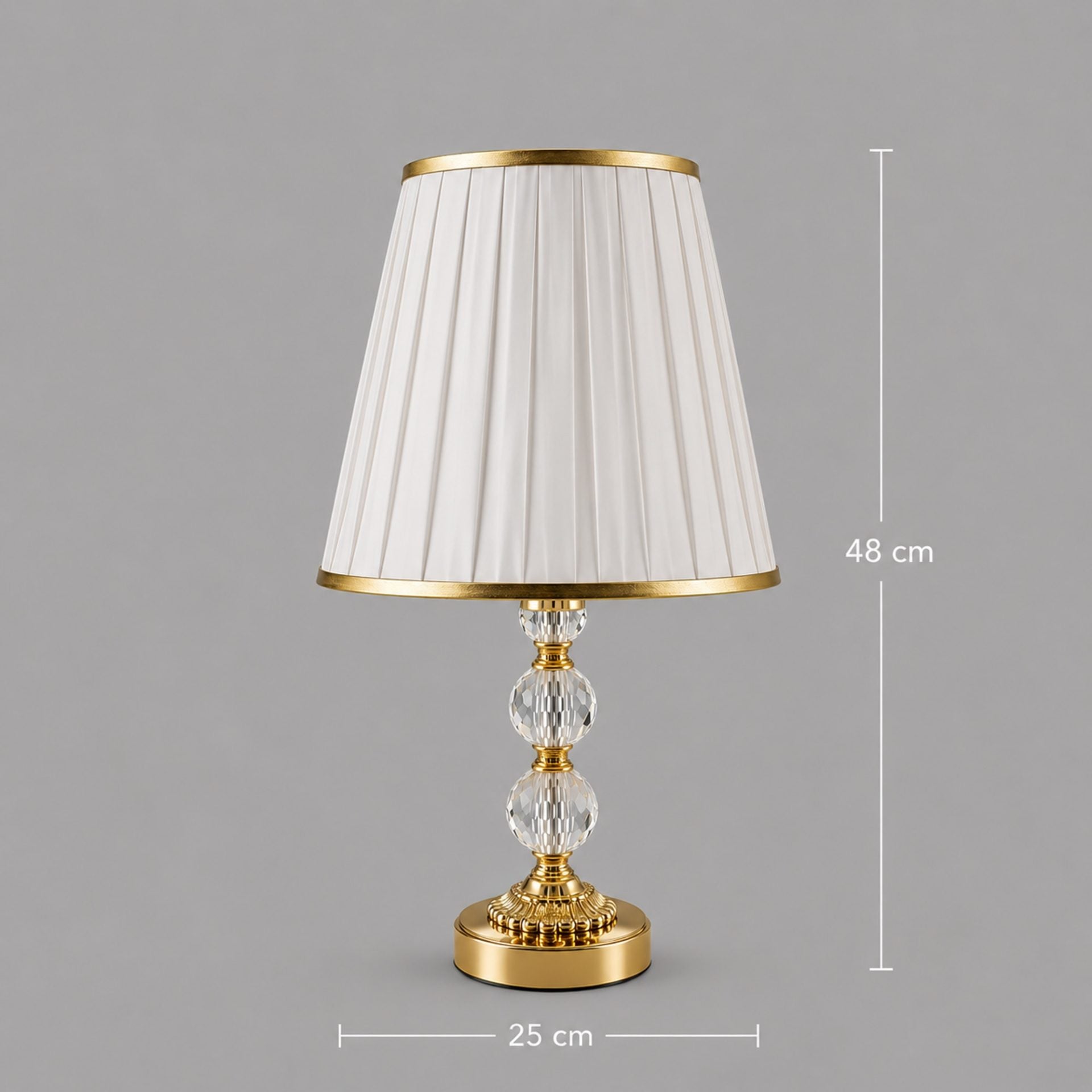 Veioza VZ213WH, 1x E27, Metal si Textil, Alb si Auriu