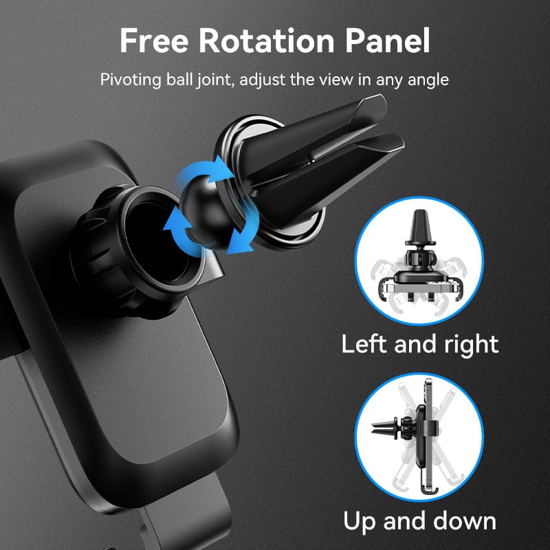 Suport AUTO Vention pt SmartPhone, fixare grila ventilatie, device compatibil 4.7-7.2inch, negru, "KCTB0" - 6922794765344