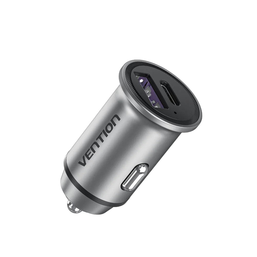 Alimentator SmartPhone Auto Vention, 30W, 1 x USB-C, 1 x USB-A, PD+QC, gri, "FFFH0"