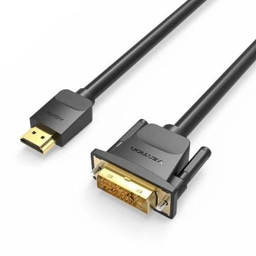 Cablu video Vention, HDMI (T) la DVI (T), 3m, rezolutie 4K la 60Hz, bidirectional, conectori auriti, negru, "ABFBI" - 6922794732834