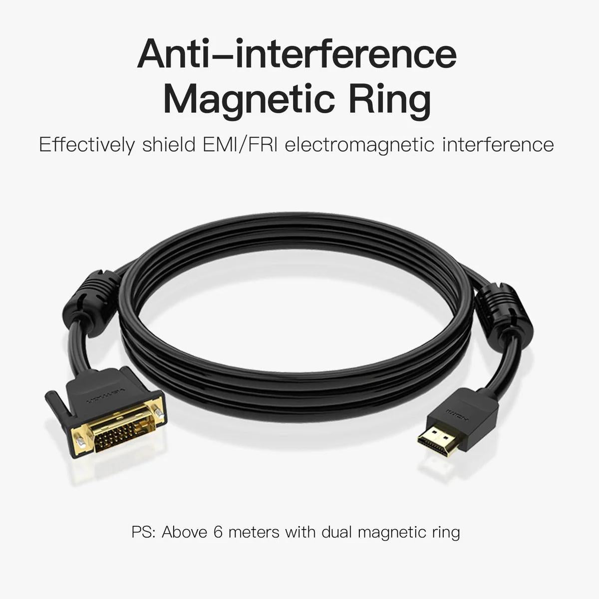 Cablu video Vention HDMI to DVI Cable 1.5M Negru , 
