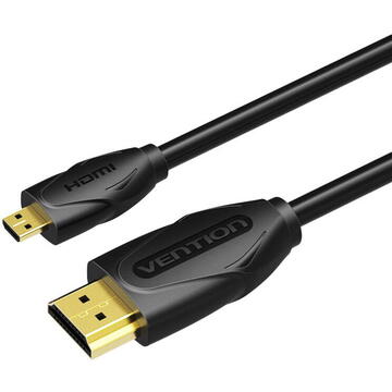 Cablu video Vention, HDMI(T) la microHDMI (T), 2m, rezolutie 4K la 60Hz, PVC, negru, "VAA-D03-B200" - 6922794721135