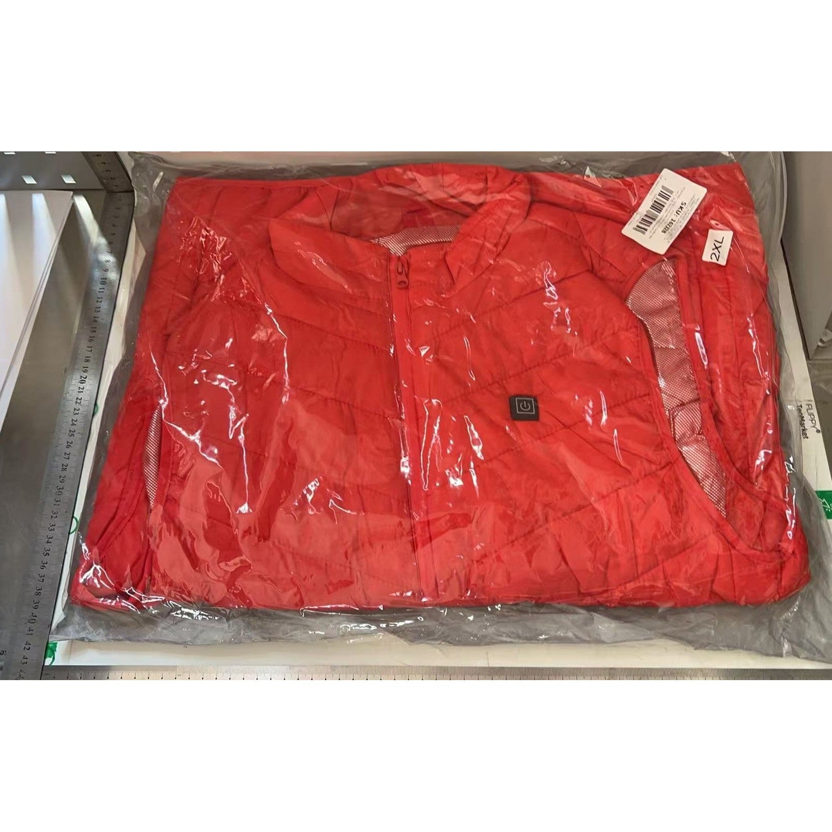 Vesta cu Incalzire, Unisex, 2 Zone de Incalzire, Umplutura Bumbac, 3 Trepte de Temperatura, Incarcare USB, Rosu, 65 - 75 kg, Marime XXL