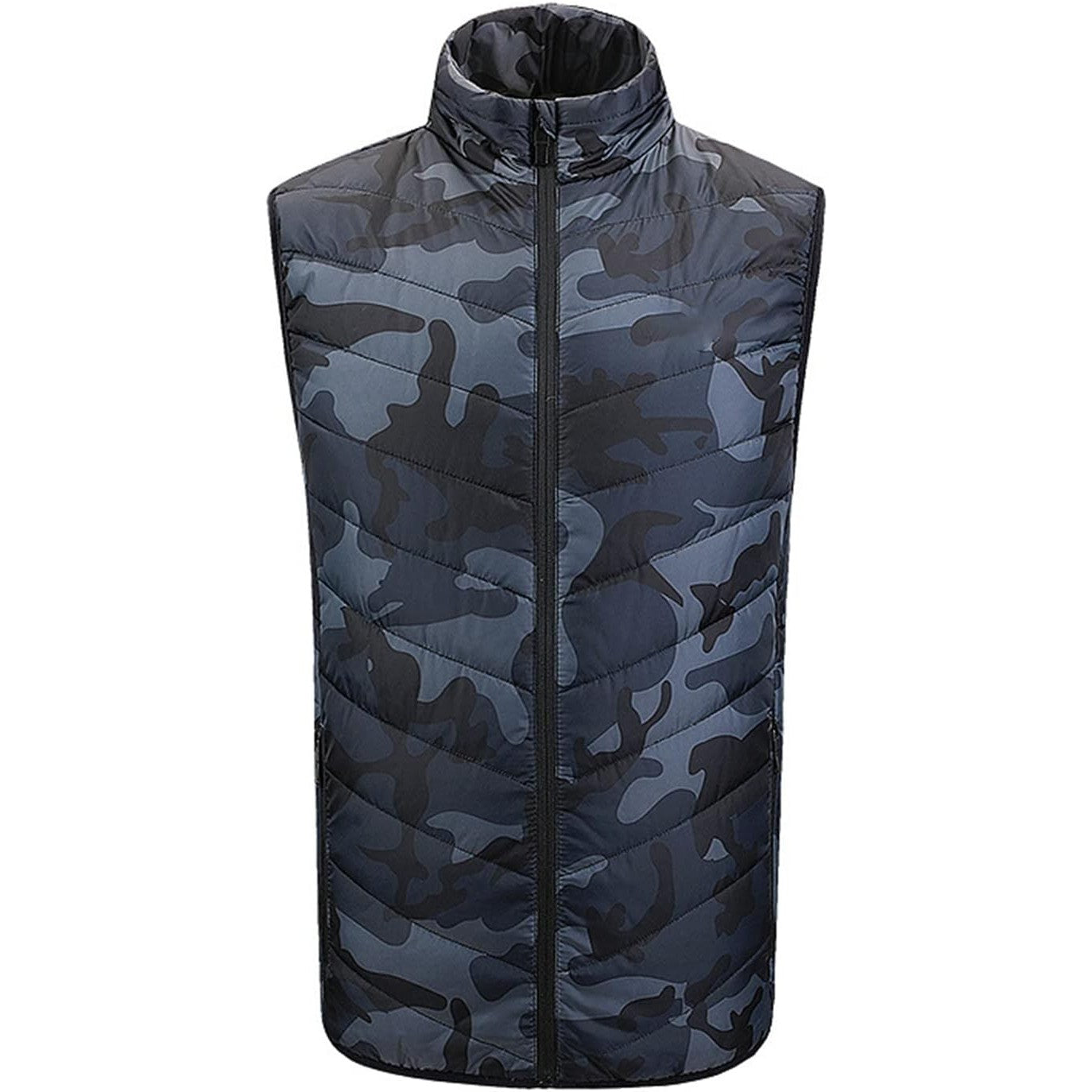 Vesta cu Incalzire, Unisex, 2 Zone de Incalzire, Umplutura Bumbac, 3 Trepte de Temperatura, Incarcare USB, Albastru, 45 - 50 kg, Marime M