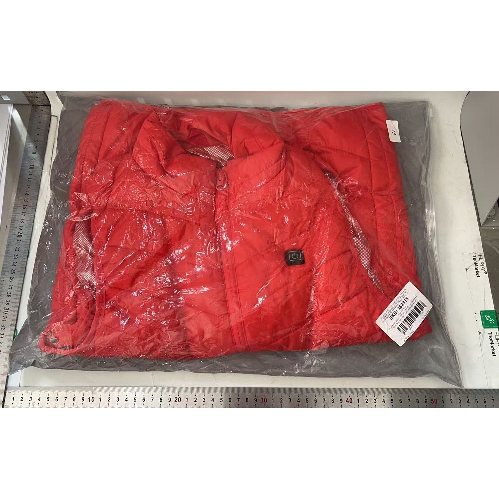 Vesta cu Incalzire, Unisex, 2 Zone de Incalzire, Umplutura Bumbac, 3 Trepte de Temperatura, Incarcare USB, Rosu, 45 - 50 kg, Marime M
