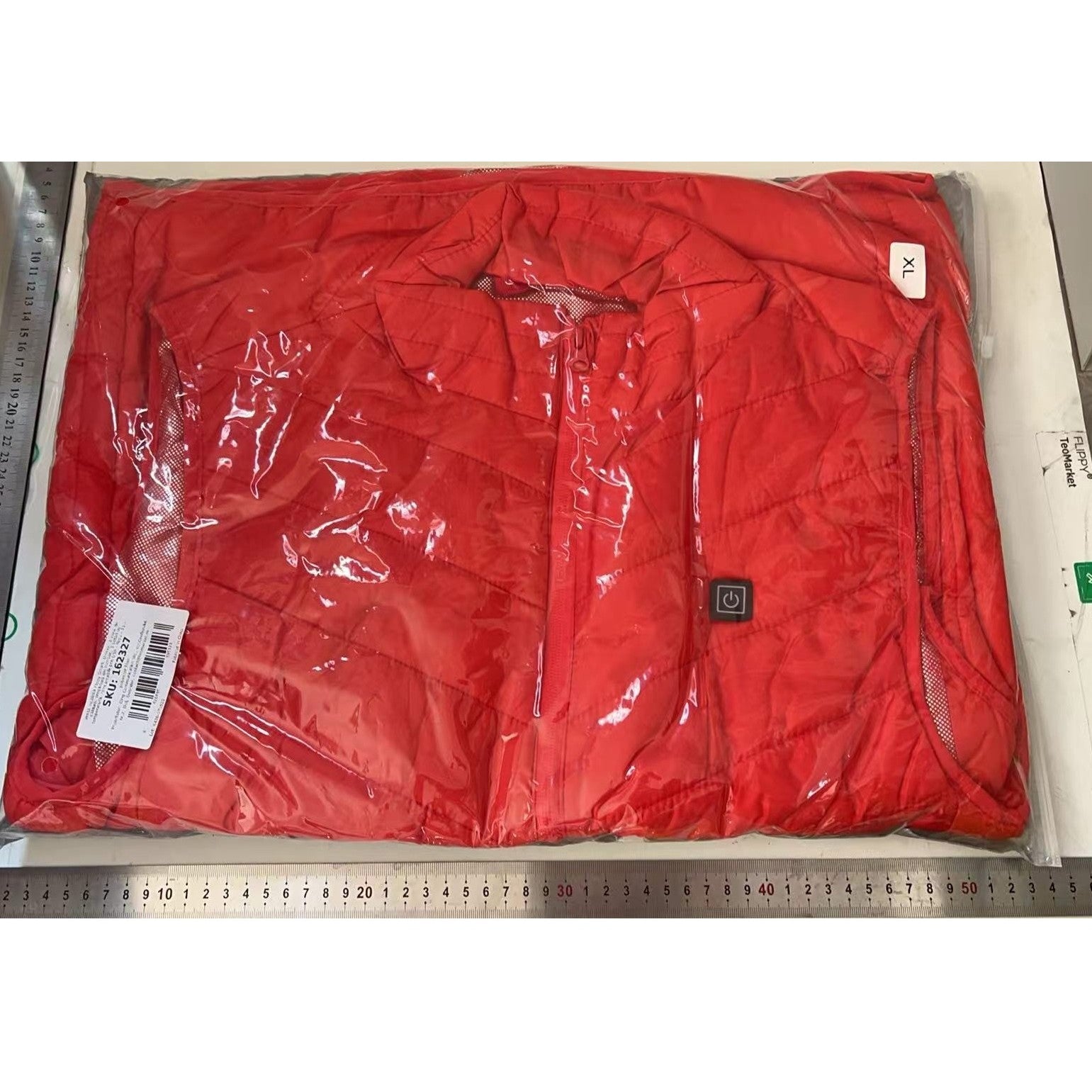 Vesta cu Incalzire, Unisex, 2 Zone de Incalzire, Umplutura Bumbac, 3 Trepte de Temperatura, Incarcare USB, Rosu, 58 - 65 kg, Marime XL