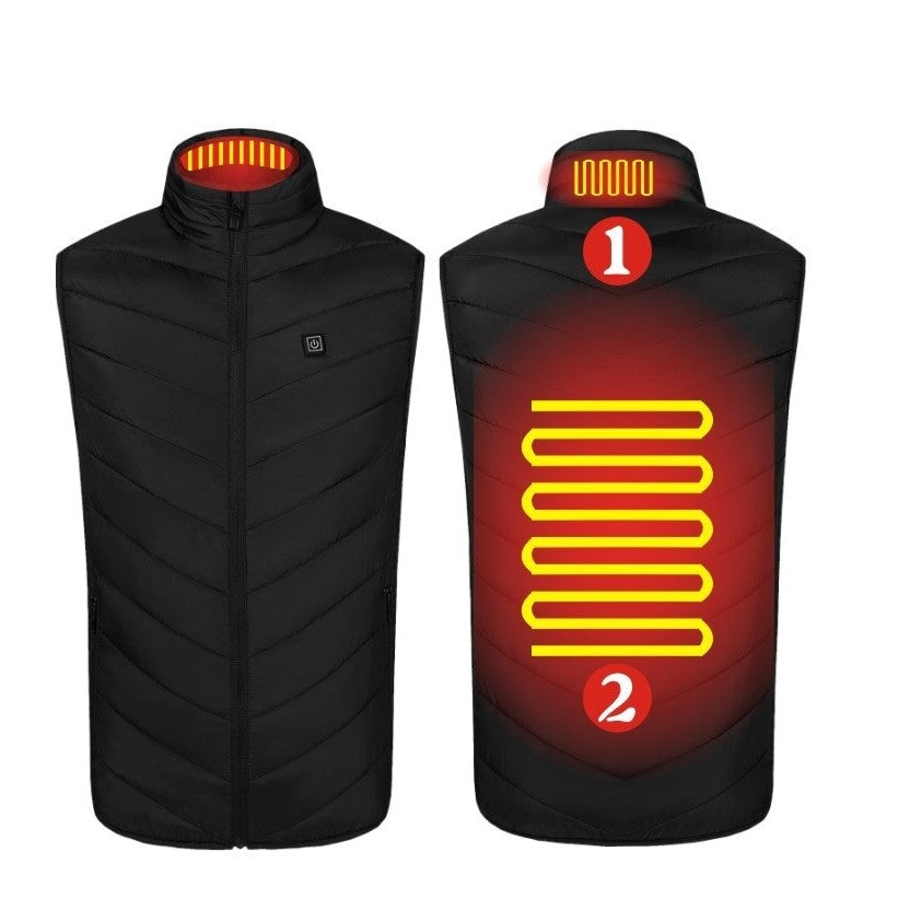 Vesta Inteligenta Incalzita, Flippy, Unisex, 2 Zone de Incalzire, Umplutura Bumbac, 3 Trepte de Temperatura, Incarcare USB, Negru, 65 - 75 kg, Marime XXL