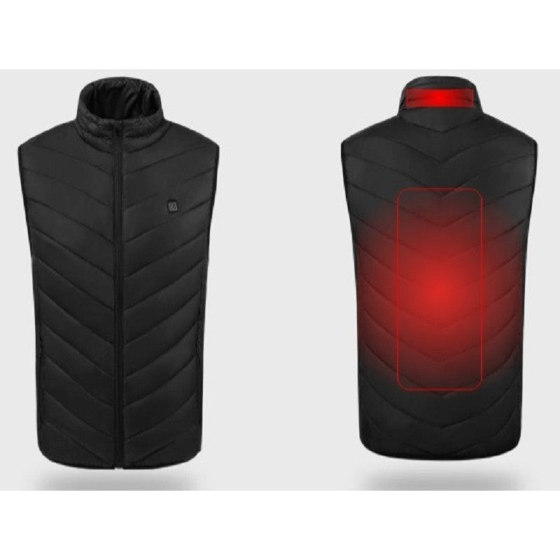 Vesta Inteligenta Incalzita, Flippy, Unisex, 2 Zone de Incalzire, Umplutura Bumbac, 3 Trepte de Temperatura, Incarcare USB, Negru, 65 - 75 kg, Marime XXL