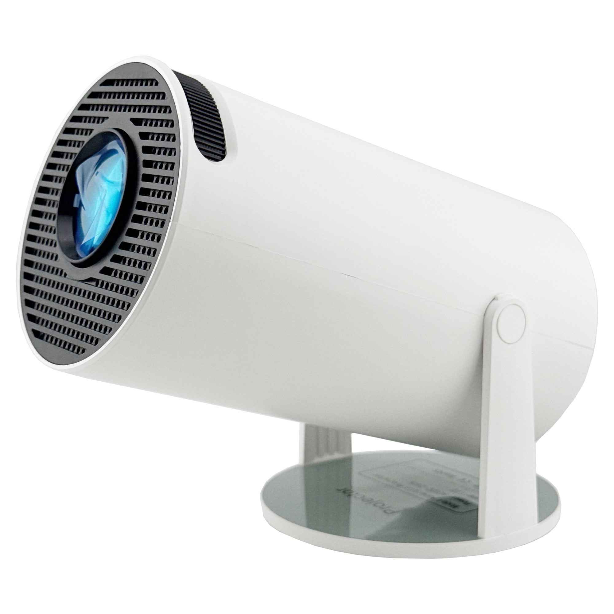 Video Proiector Portabil cilindric HY300, Inteligent, HD 1280×720, Wireless, Compatibil cu Android/iOS, AC, 19 x 11 x 9 cm, Alb