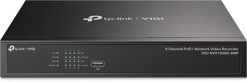 NVR TP-Link VIGI, 8 canale, capacitate max 10 TB, porturi HDMI | VGA | Retea RJ45 | 2 x USB 2.0, "VIGI NVR1008H-8MP"