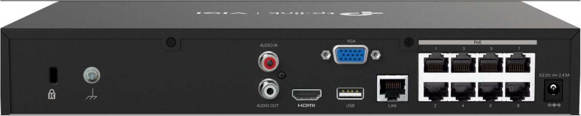 NVR TP-Link VIGI, 8 canale, capacitate max 10 TB, porturi HDMI | VGA | Retea RJ45 | 2 x USB 2.0, "VIGI NVR1008H-8MP"