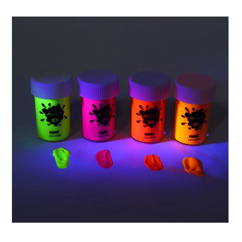 Vopsea pentru Fata si Corp, cu Pigment Fosforescent UV, 15 ml, Alb