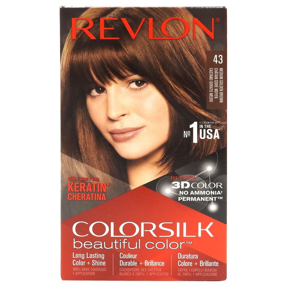Vopsea pentru Par, Revlon Color Silk, 43 Medium Golden Brown