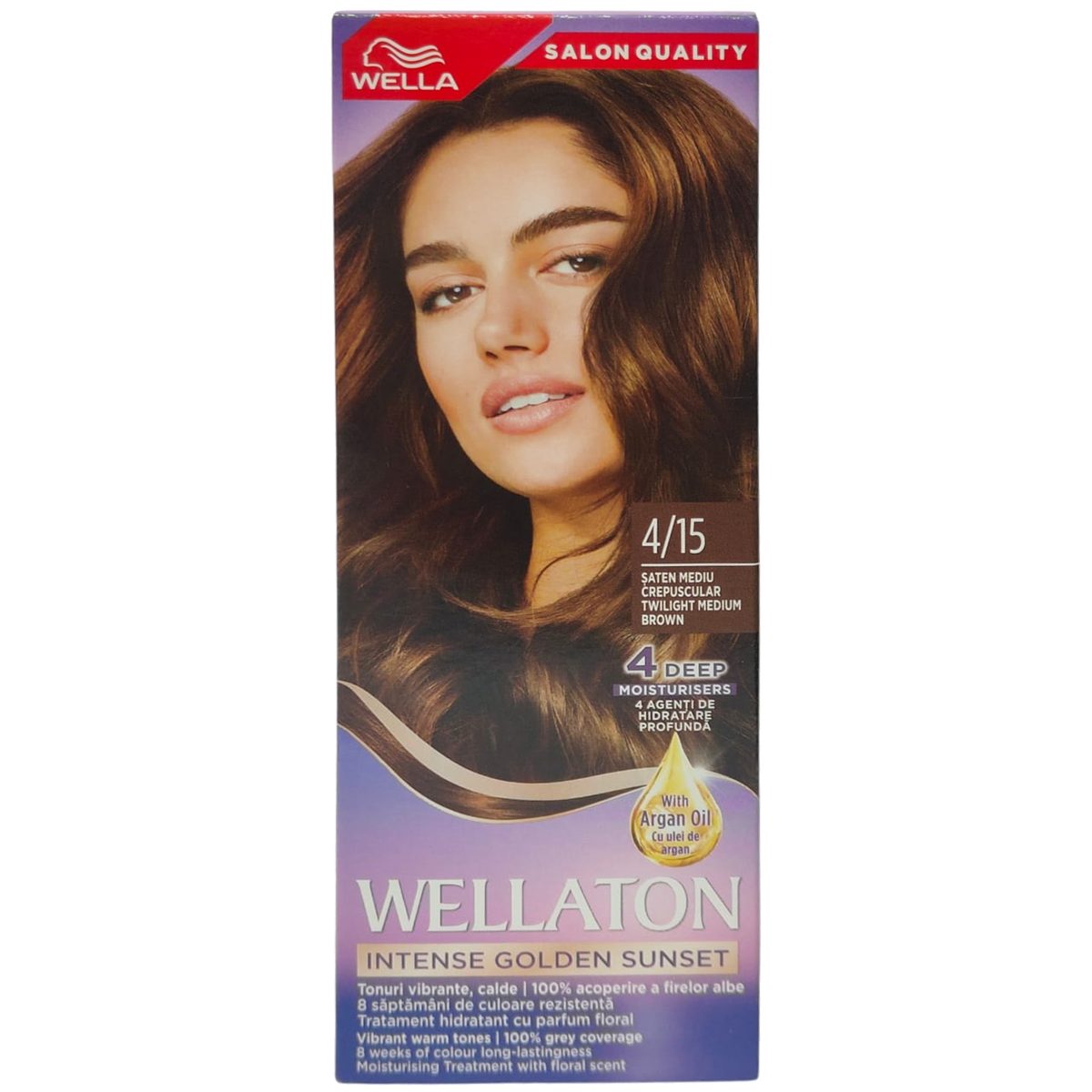 Vopsea pentru Par, Wellaton, 4/15 Medium Brown