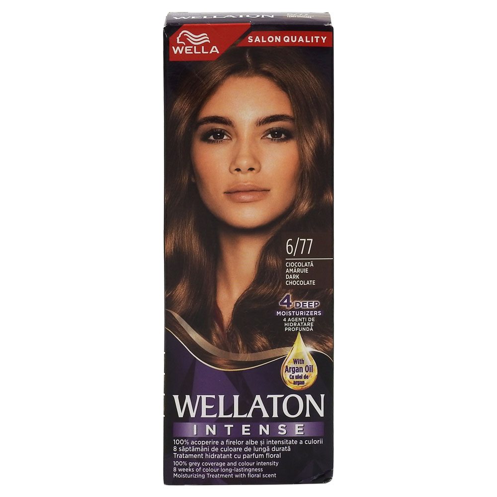 Vopsea pentru Par, Wellaton, 6/77 Dark Chocolate