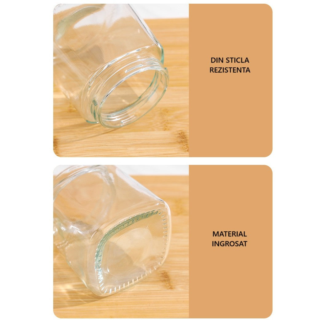 Recipient Condimente, Flippy, din Stilca, 180 ml, cu Maner si Lingurita, 11.3 x 8.2 cm, Capac Ondulat, Alb