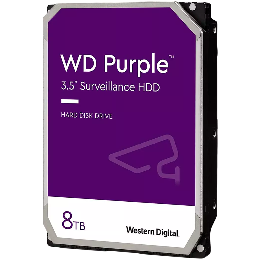 HDD Video Surveillance WD Purple 8TB CMR, 3.5, 256MB, 5640 RPM, SATA, TBW: 180 