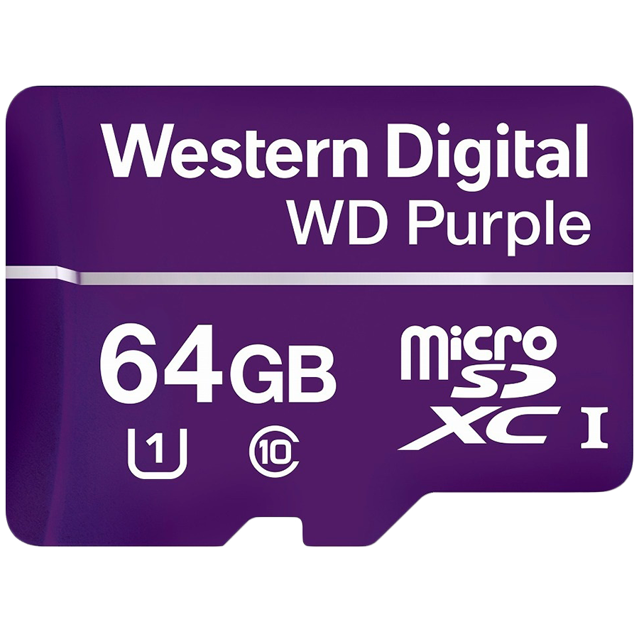 WD Purple 64GB Surveillance microSD XC Class - 10 UHS 1, 