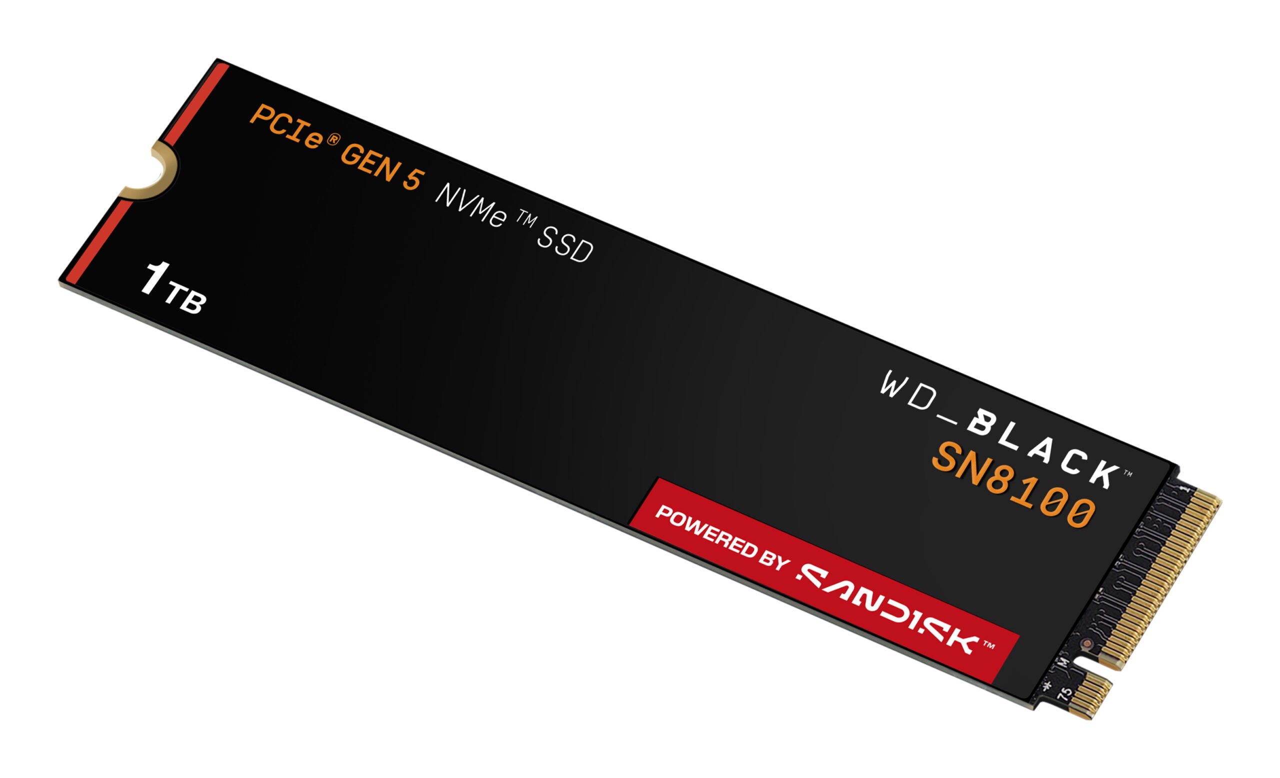 SSD WD Black SN8100 1TB M.2 2280 PCIe Gen5 x4 NVMe, Read/Write: 14900/11000 MBps, IOPS 1600K/2400K, TBW: 600 "WDS100T1X0M-00CMT0"