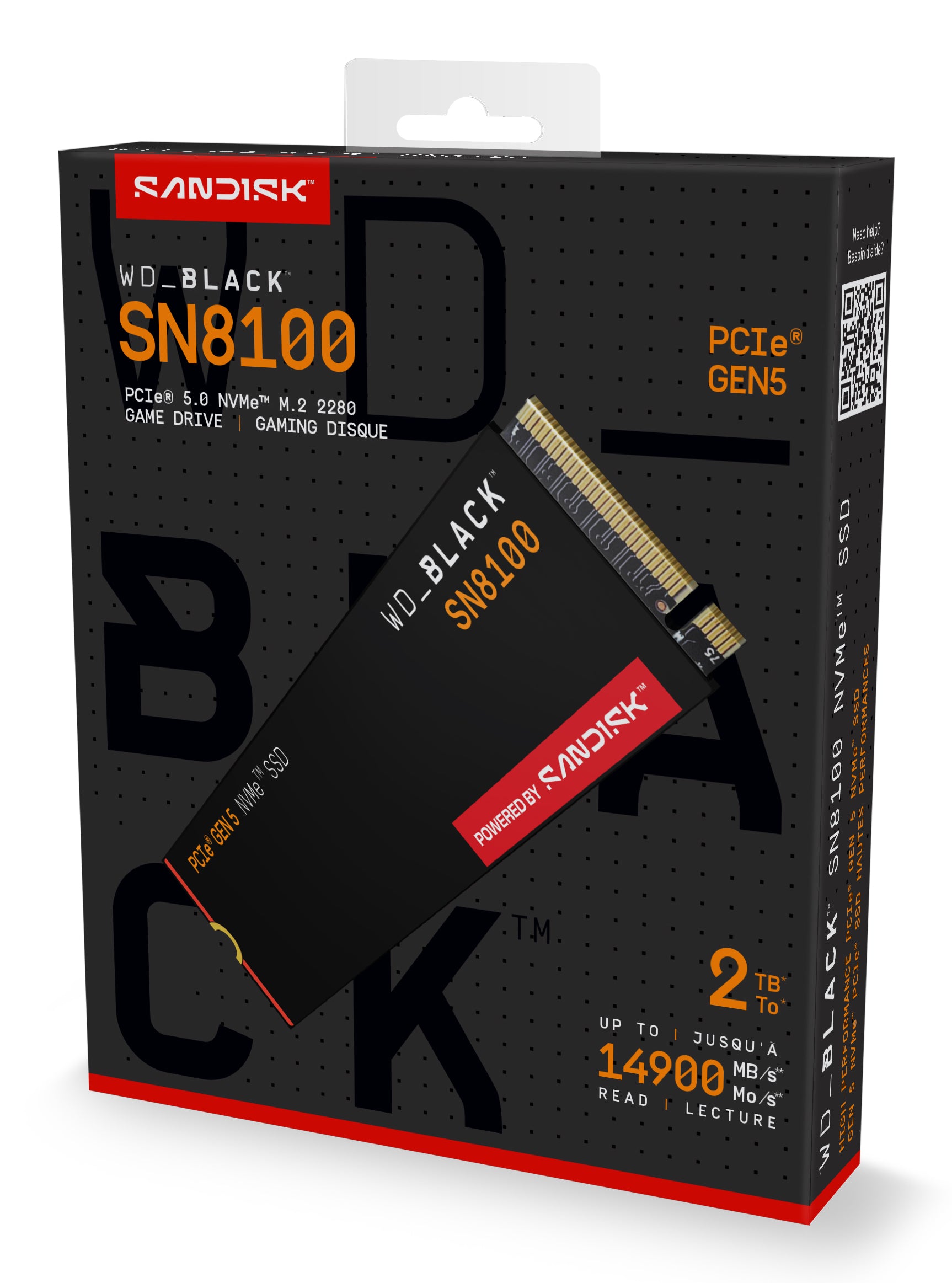 SSD PCIE G5 M.2 2TB/BLACK SN8100 WDS200T1X0M WDC "WDS200T1X0M"
