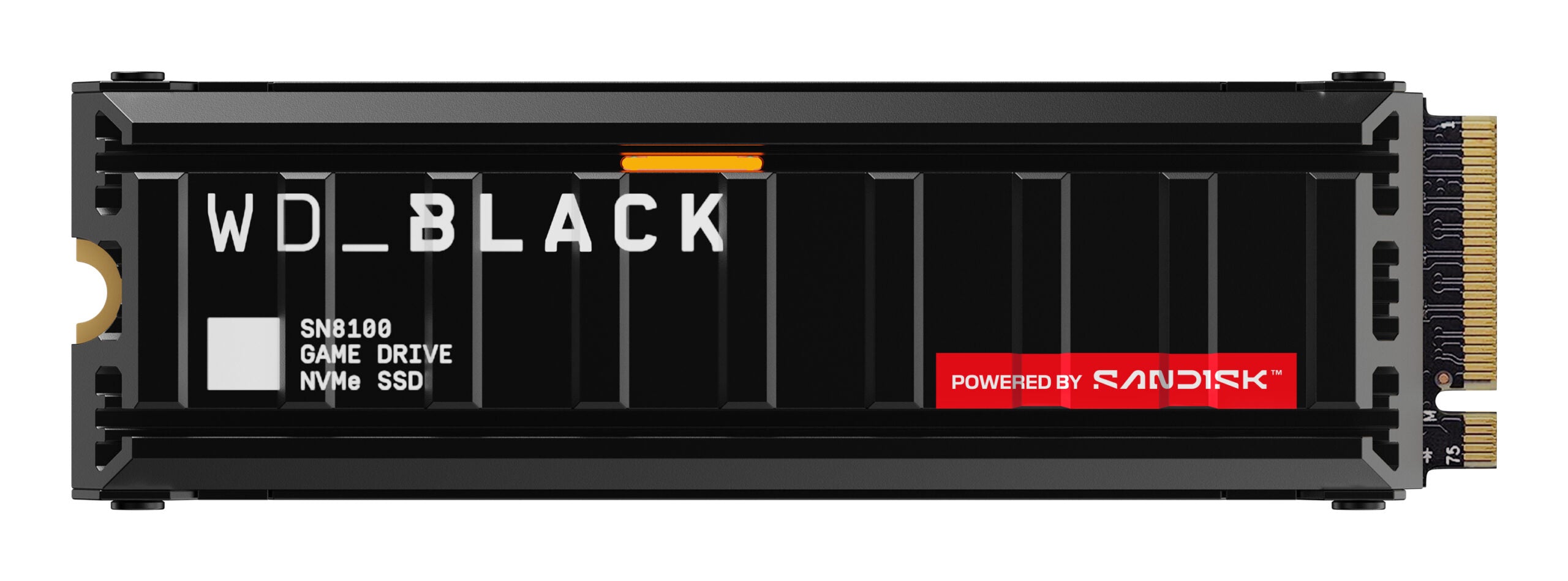 SSD WD_BLACK SN8100 HeatSink 2TB M.2 2280 PCIe Gen5 x4 NVMe, Read/Write: 14900/14000 MBps, IOPS 2300K/2400K, TBW: 1200, powered by SanDisk "WDS200T1XHM-00CMT0"