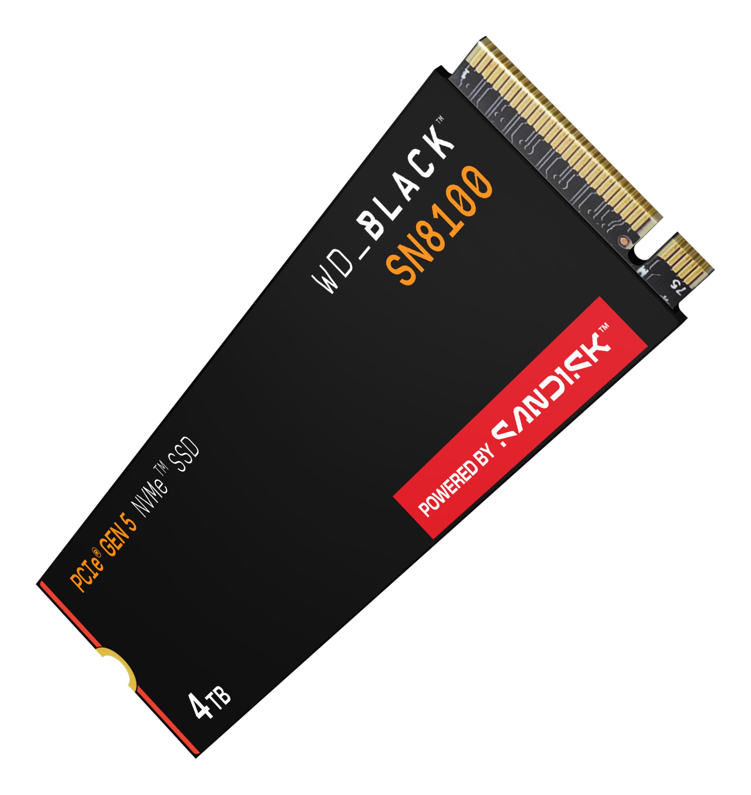 SSD WD Black SN8100 4TB M.2 2280 PCIe Gen5 x4 NVMe, Read/Write: 14900/14000 MBps, IOPS 2300K/2400K, TBW: 2400 "WDS400T1X0M-00CMT0"