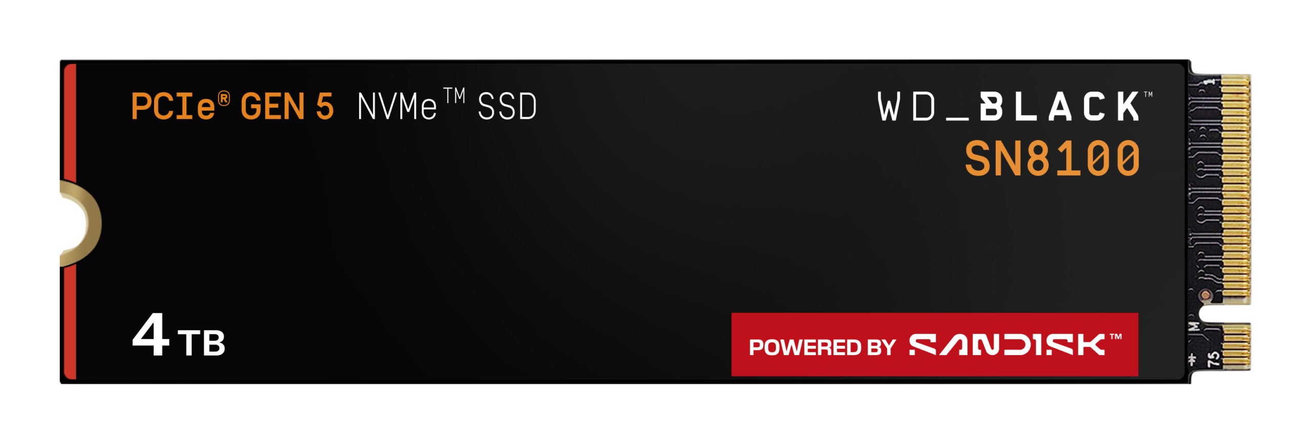 SSD WD Black SN8100 4TB M.2 2280 PCIe Gen5 x4 NVMe, Read/Write: 14900/14000 MBps, IOPS 2300K/2400K, TBW: 2400 "WDS400T1X0M-00CMT0"