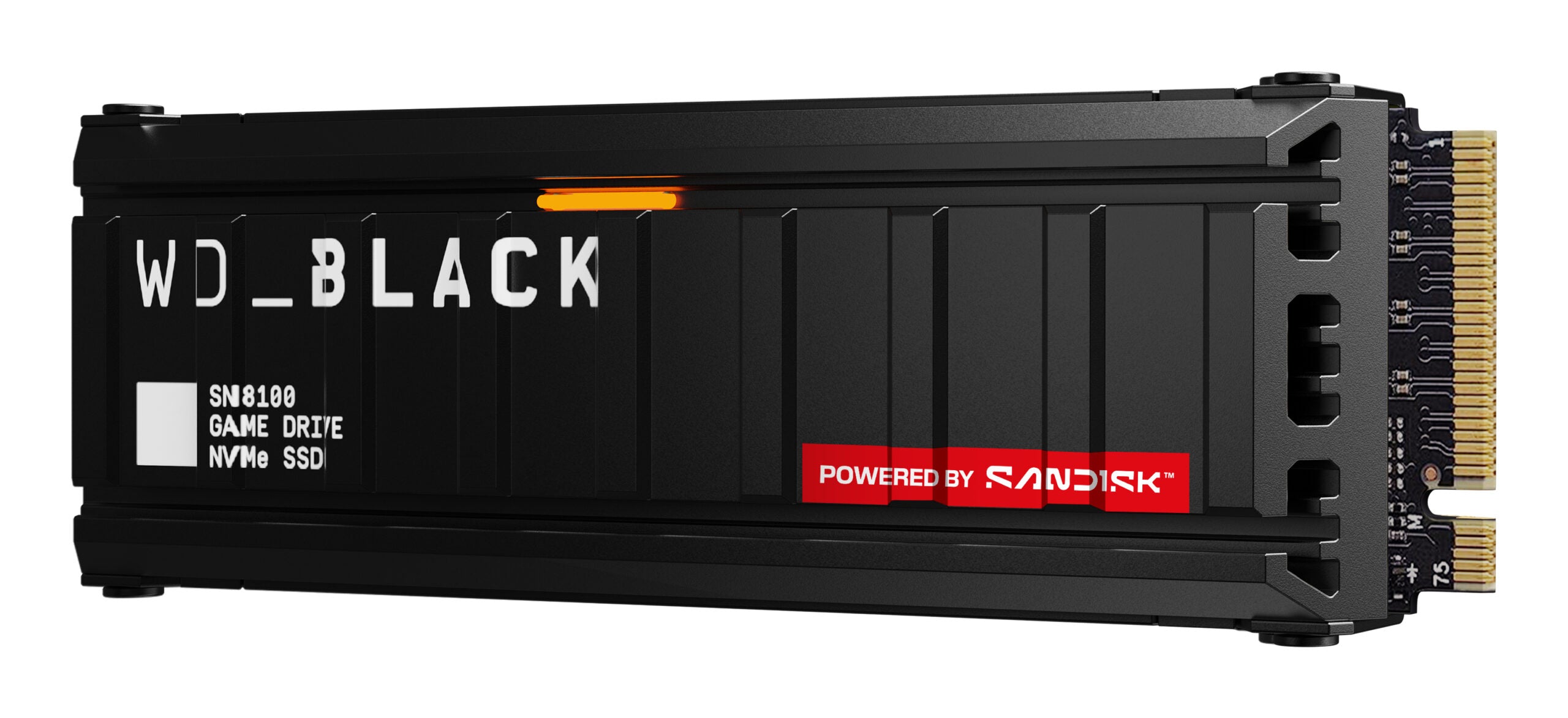 SSD WD_BLACK SN8100 HeatSink 4TB M.2 2280 PCIe Gen5 x4 NVMe, Read/Write: 14900/14000 MBps, IOPS 2300K/2400K, TBW: 2400, powered by SanDisk "WDS400T1XHM-00CMT0"