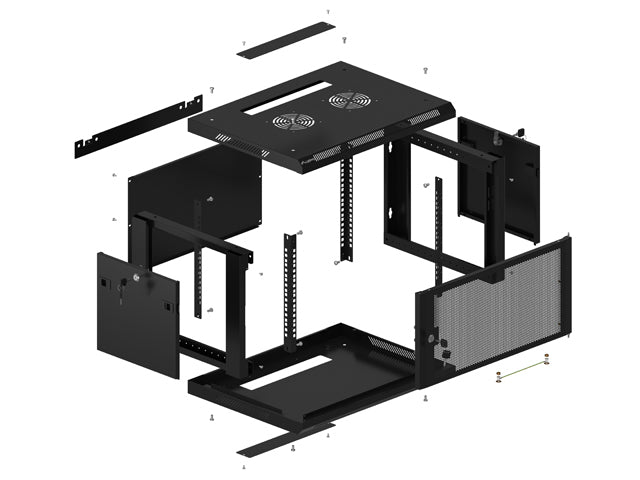 Dulap rack de perete 19", 6U negru "WF01-6406-23B"