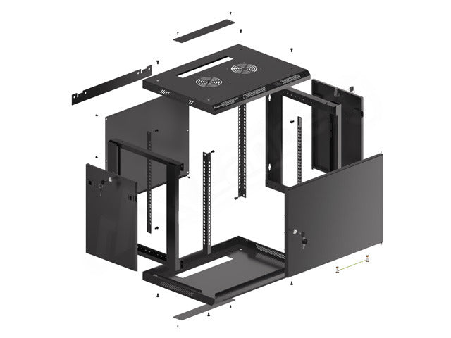 Dulap rack de perete 19", 9U negru "WF01-6409-00B"
