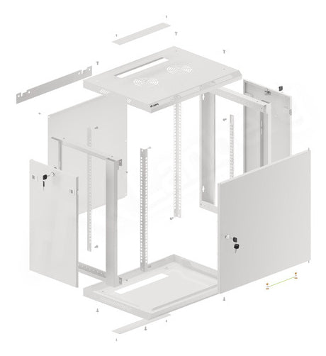 Dulap rack 19" perete 12U / 600x450 gri "WF01-6412-00S"