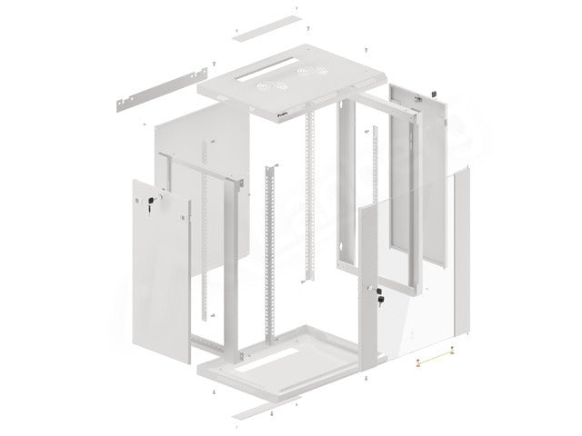 Dulap rack 19" perete 15U/ 600x450 gr V2 "WF01-6415-10S"