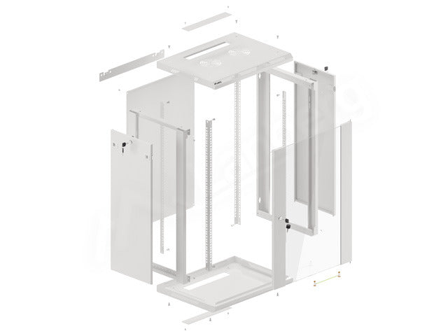 Dulap rack 19" perete 18U/ 600x450 gr V2 "WF01-6418-10S"