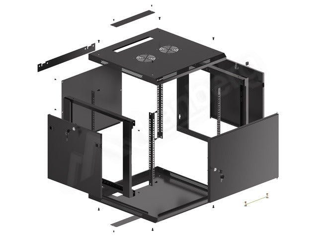 Dulap rack de perete 19", 9U negru "WF01-6609-00B"