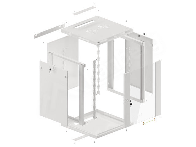 Dulap rack 19" perete 15U/ 600x600 gr V2 "WF01-6615-10S"