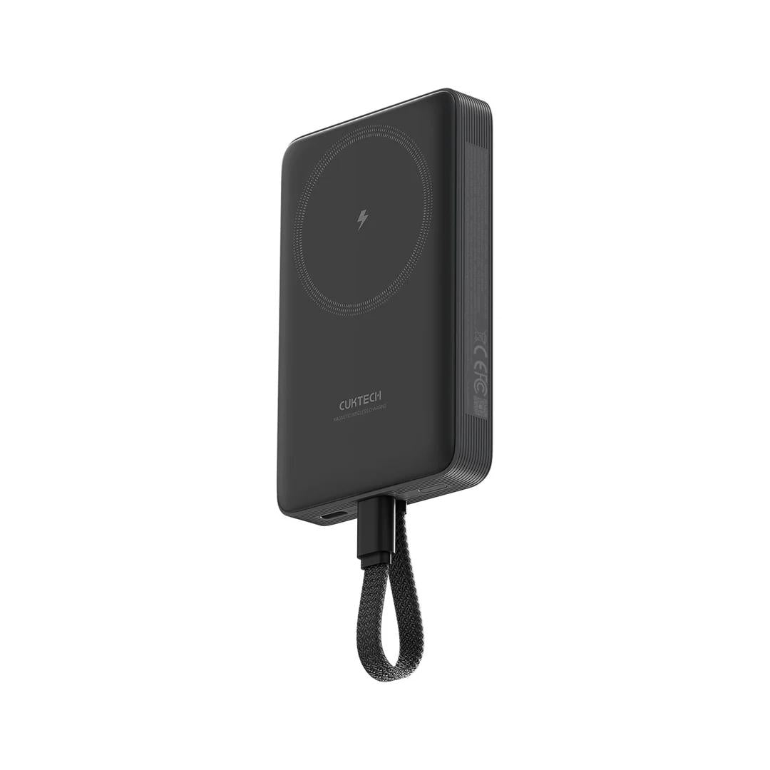 POWER BANK Cuktech Magnetic, 10000mAh, 20W, cablu integrat USB Type-C, gri "CKWPB100LGLBK"