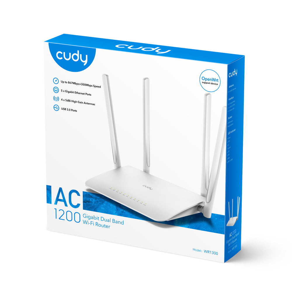 CUDY AC1200 Gigabit Wi-Fi Mesh Router "WR1300"