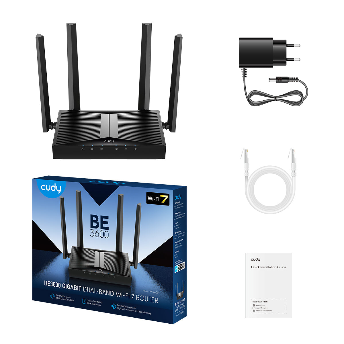 CUDY BE3600 Gigabit Wi-Fi 7 Router "WR3600"