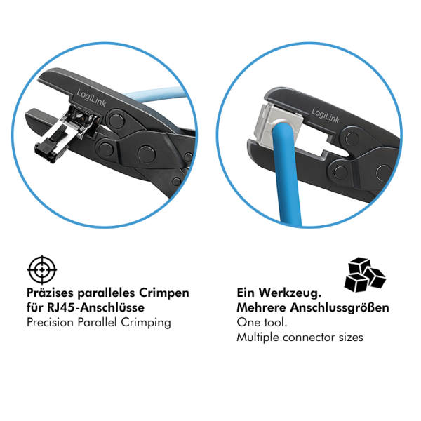 CLESTE sertizare mufe, Logilink, functii: sertizare mufe + inchidere mufe, RJ45 Keystone. 