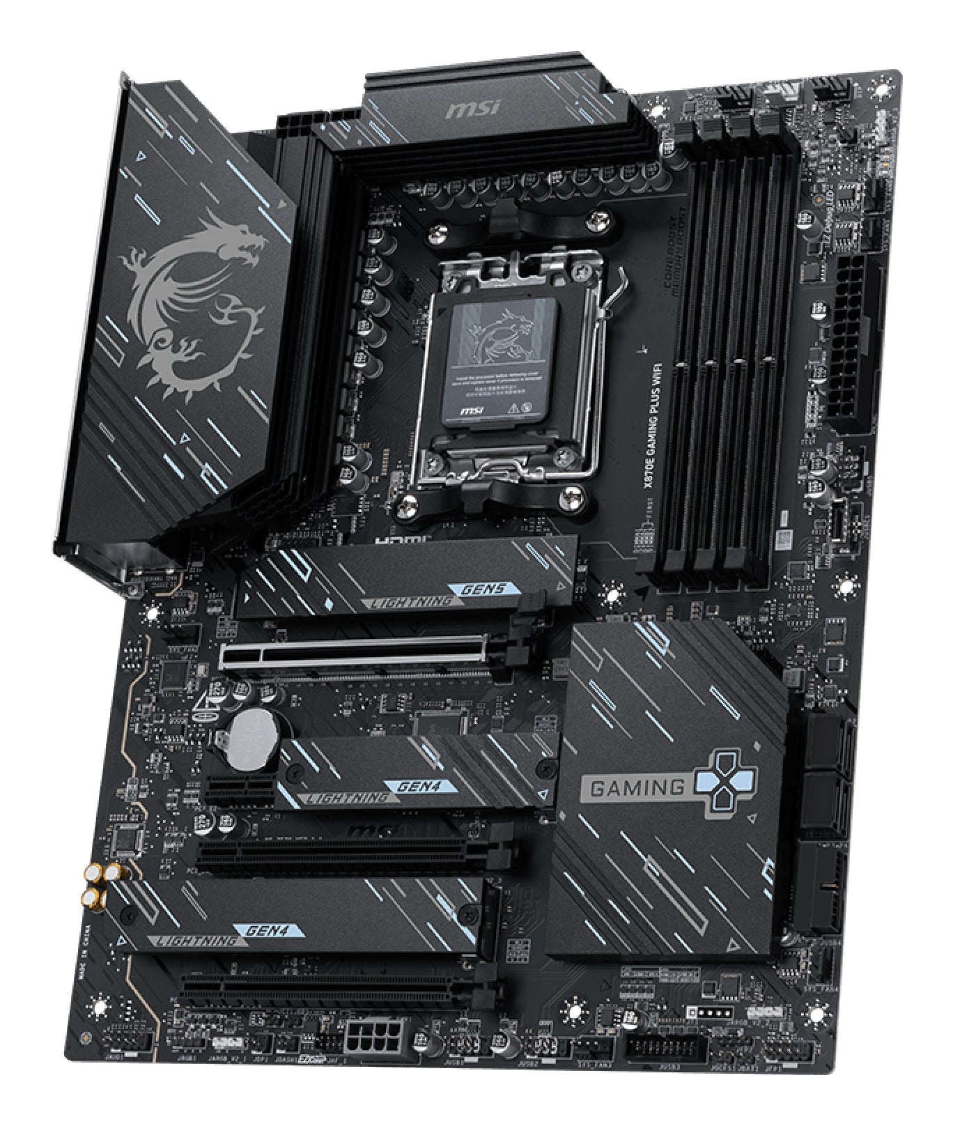 Placa de baza MSI X870E GAMING PLUS WIFI, AM5, ATX, BT, Negru 911-7E70-001 "X870E GAMING PLUS WIFI"
