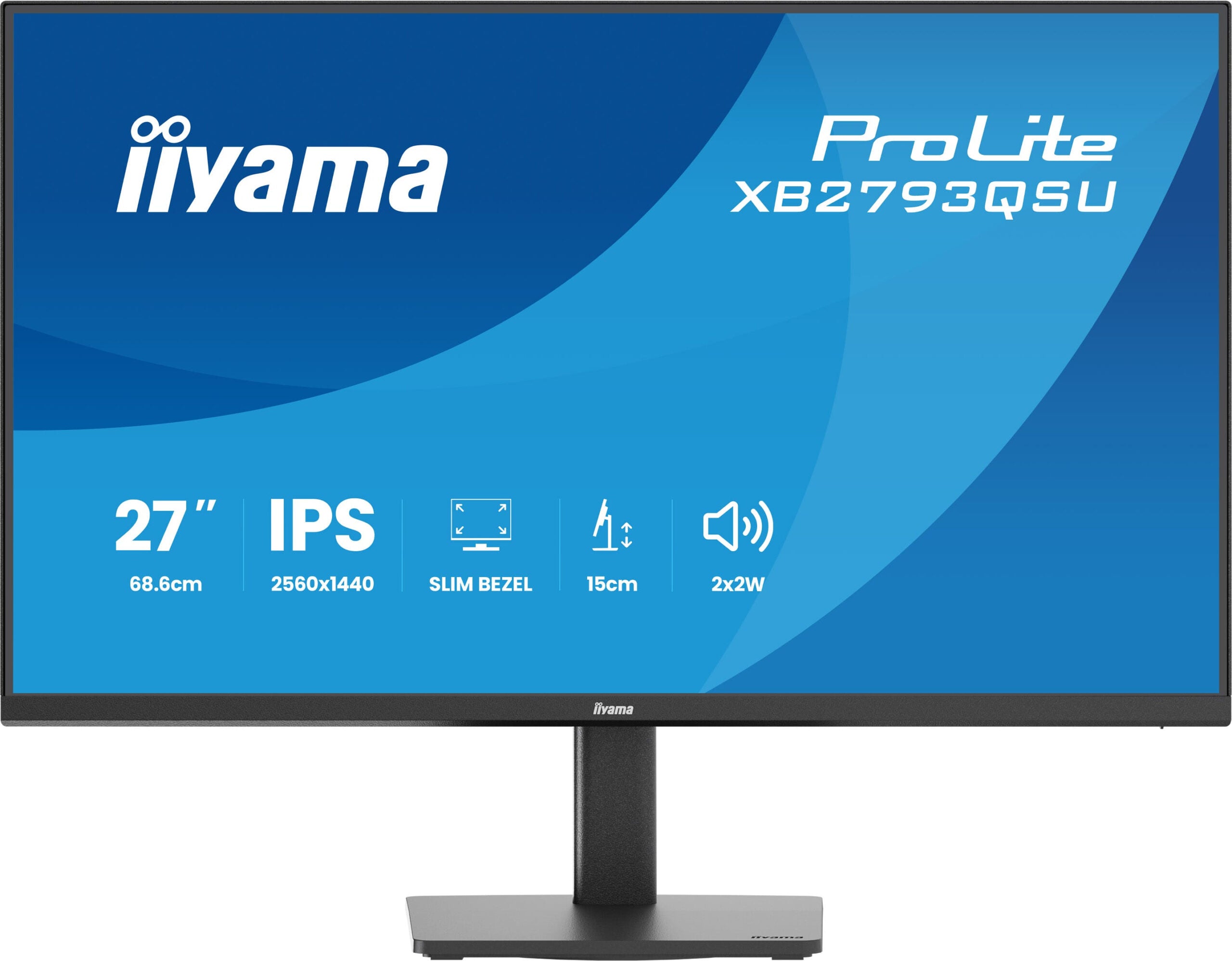 IIYAMA Monitor LED XB2793QSU-B1 27" 2560 x 1440 75Hz IPS 350cd 1ms HDMI DP USB HUB height, swivel, tilt, pivot Pro "XB2793QSU-B1"