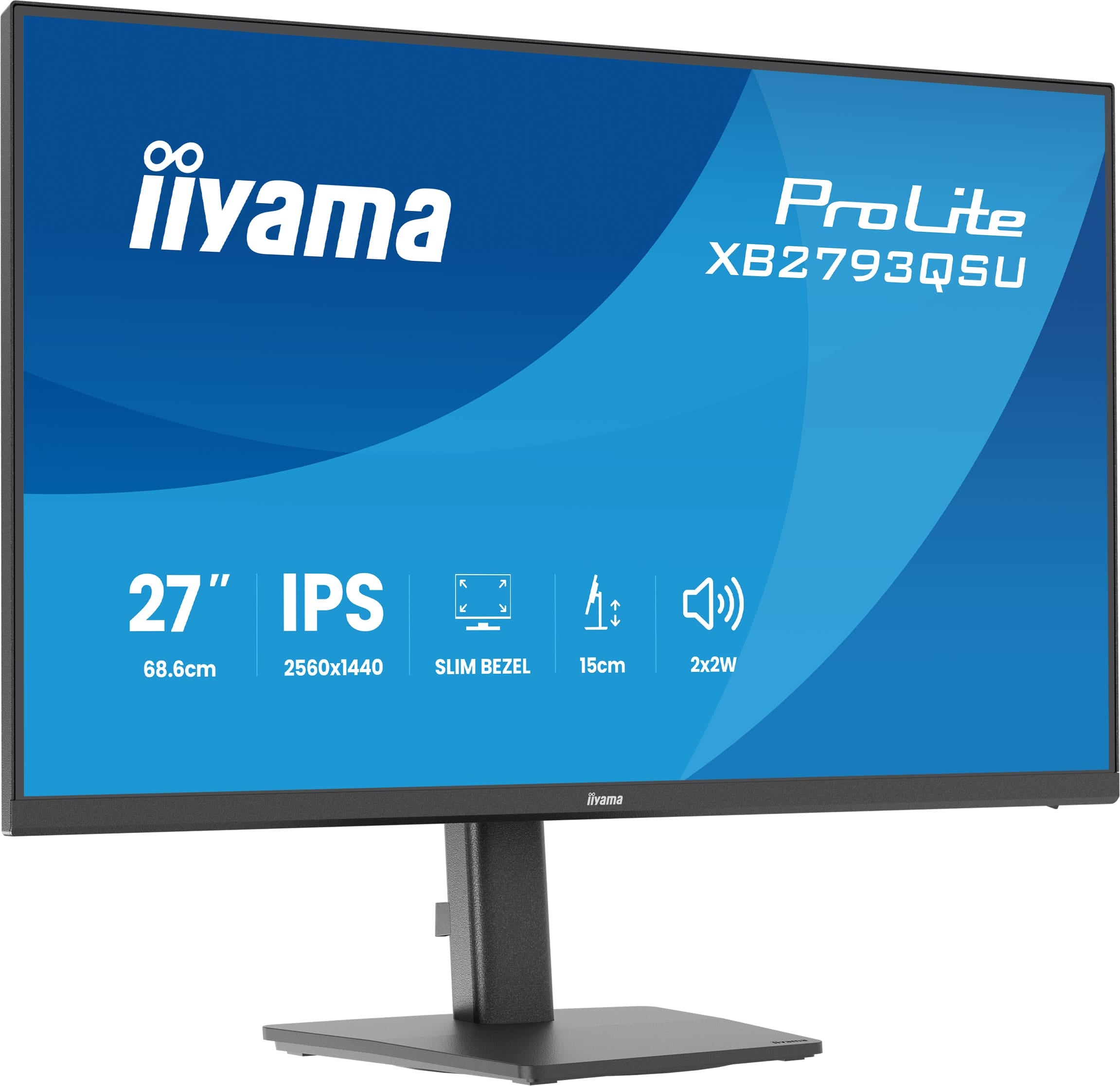 IIYAMA Monitor LED XB2793QSU-B1 27" 2560 x 1440 75Hz IPS 350cd 1ms HDMI DP USB HUB height, swivel, tilt, pivot Pro "XB2793QSU-B1"